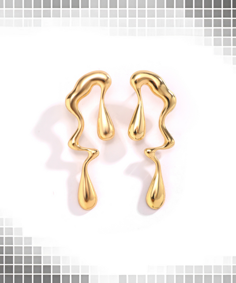 Liquid Metal Water Drop Earrings