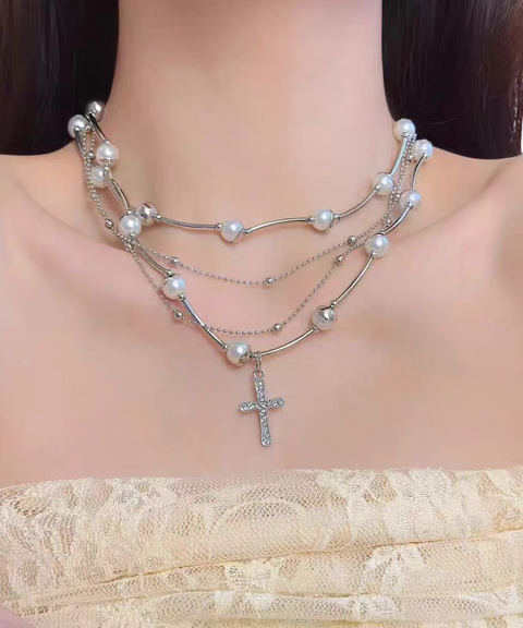 Stacked Pearl Necklace