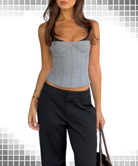 Contrast Color Fake Two-piece Camisole