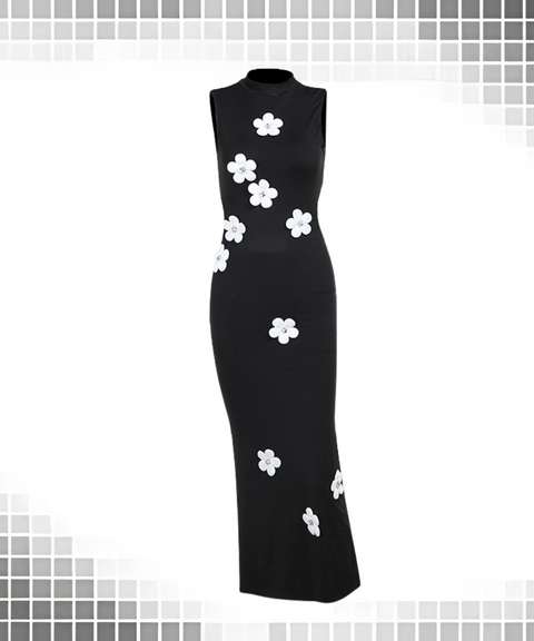 Flower Small High-Neck Dress