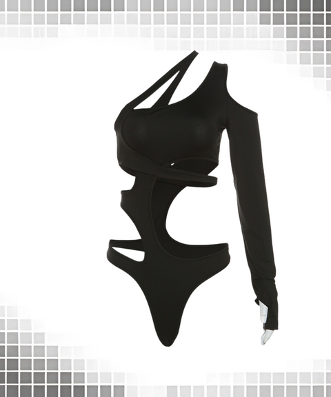 Cutout Patchwork Bodysuit