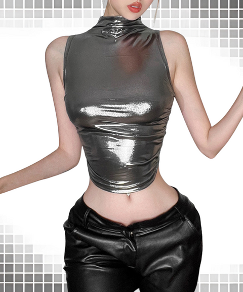 Round-neck Shiny Vest
