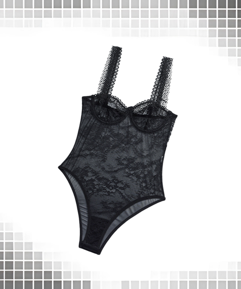 Lace floral comfortable bodysuit