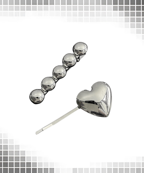 Silver Heart Hairpin