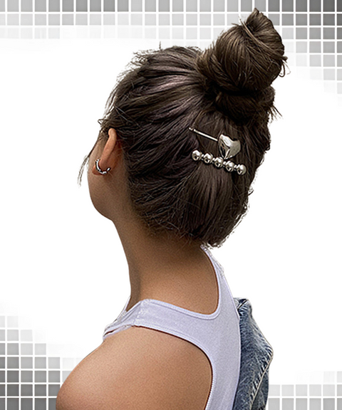 Silver Heart Hairpin