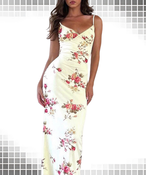Long Printed Maxi Dress