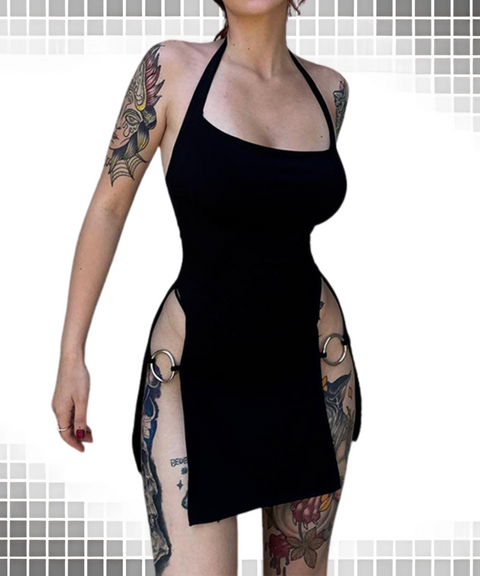 Halter-neck Hollow Short Dress