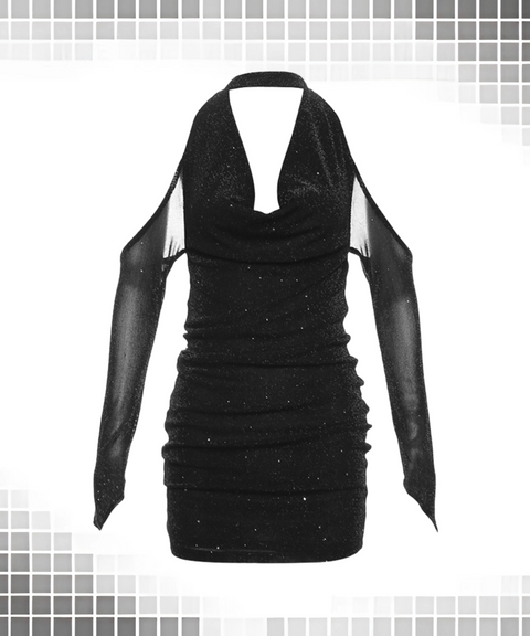 Halter Neck Long Sleeve Bodycon Dress