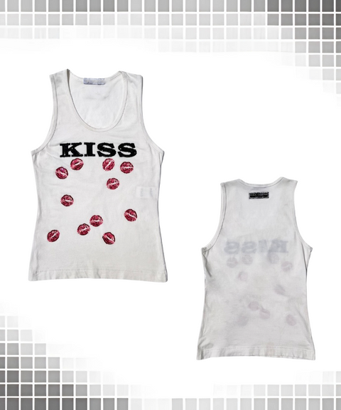 Lip Print Vest Kiss