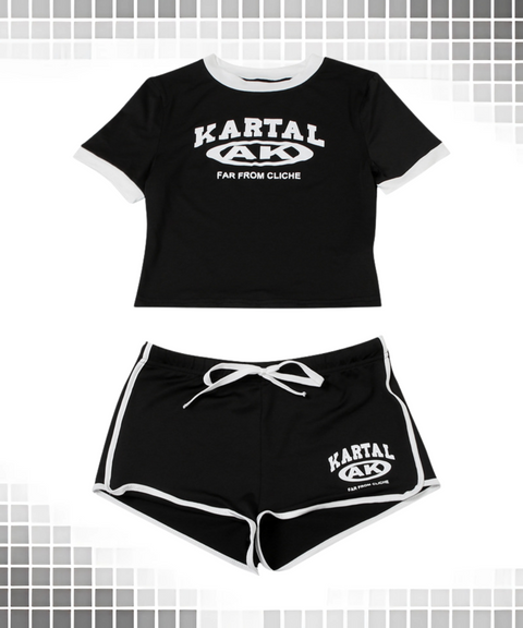 Printed Crop Top And Shorts Set