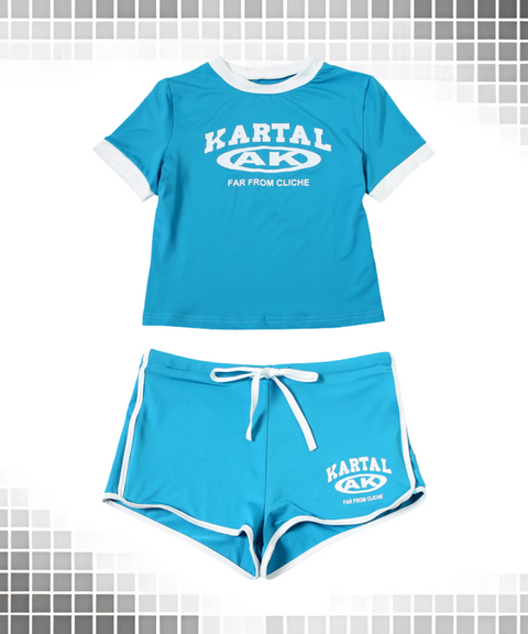 Printed Crop Top And Shorts Set