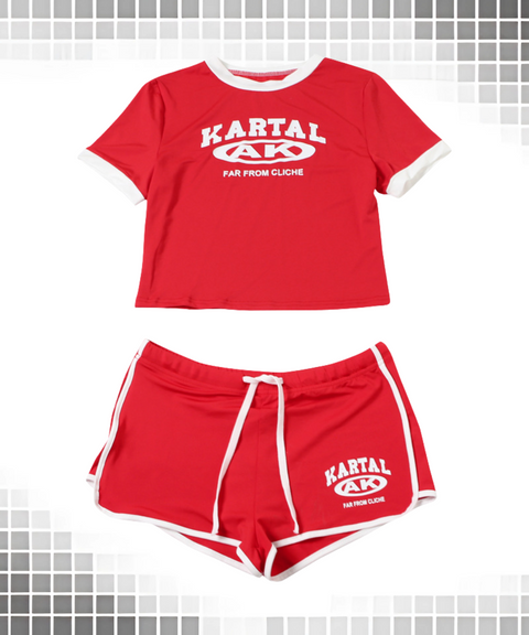 Printed Crop Top And Shorts Set