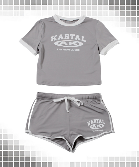 Printed Crop Top And Shorts Set