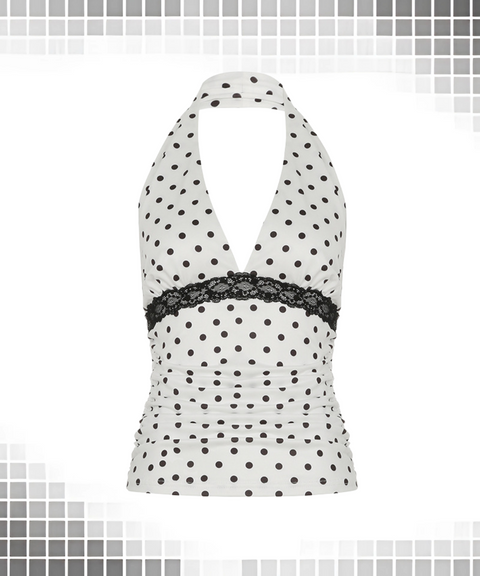 Polka Dot V-Neck Vest Top
