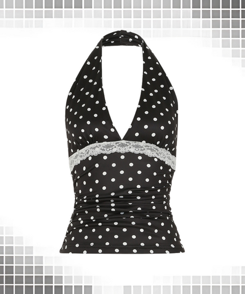 Polka Dot V-Neck Vest Top