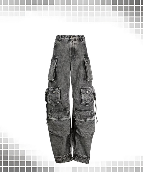 Multi-pocket Wide-leg Work pants