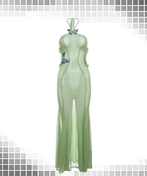Butterfly Halter Dress