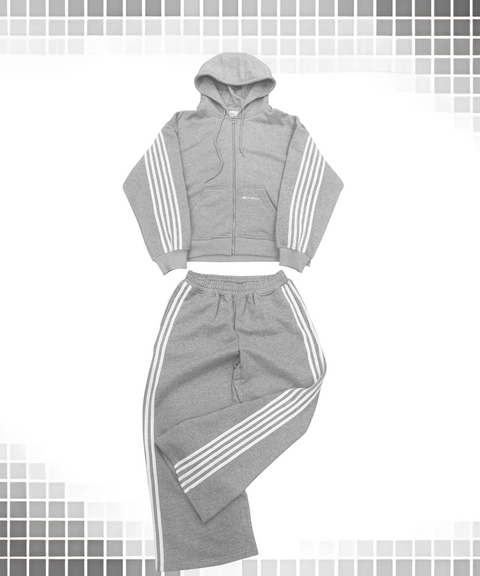 Printed Hooded Sweatshirt and Trousers Set