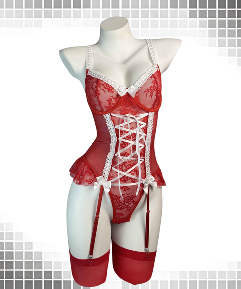 Sexy Lace Waist-Cornering Lingerie Set