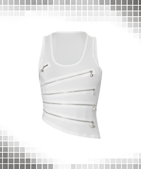 Irregular Zipper Vest