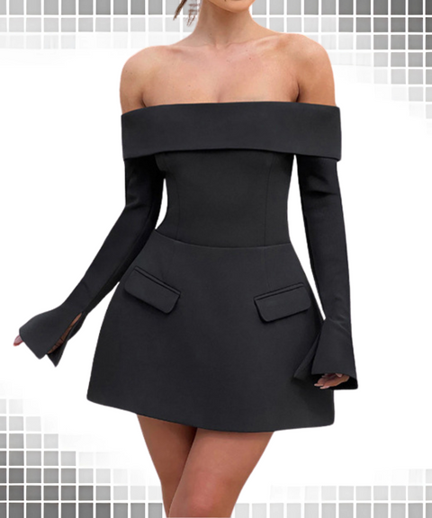 Off-Shoulder A-Line Dress