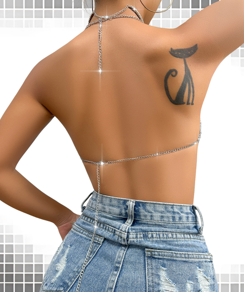 Sexy Fringe Rhinestone Camisole Top