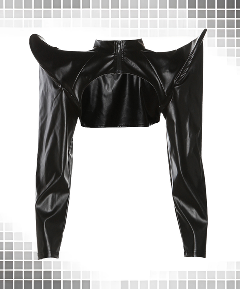 Women's Sexy Clothing, Zipped PU leather crop top, Nightout, OOTD