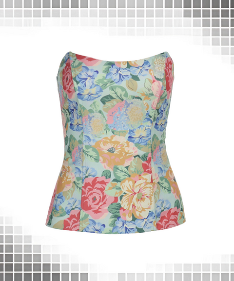Floral Print Strapless Top