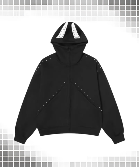 Hoodie with studded Doberman ears