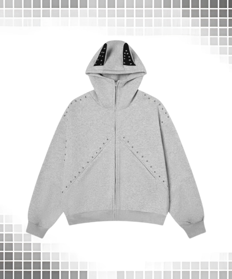 Hoodie with studded Doberman ears