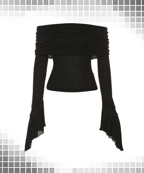 Sailor-neck Long-sleeved T-shirt