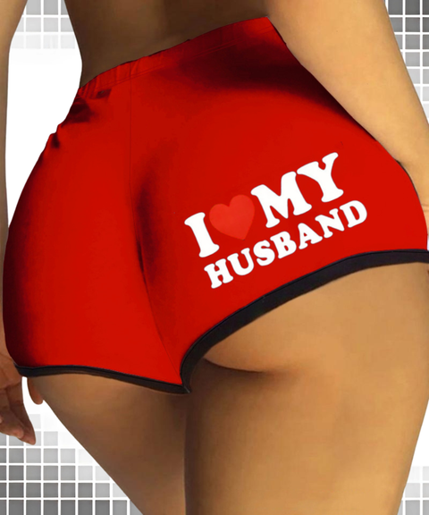 Plus Size Printed Sports Shorts