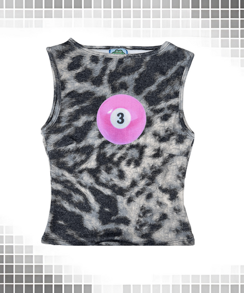 Vintage black leopard print vest