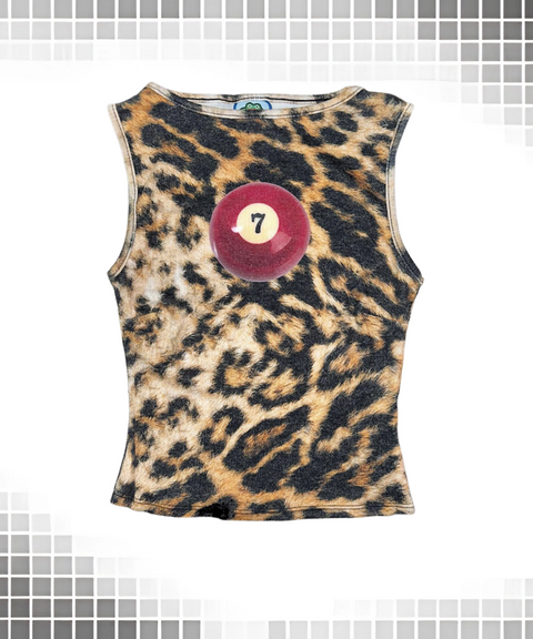 Vintage black leopard print vest