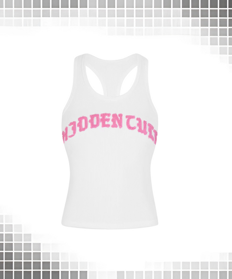Letter embroidered short vest