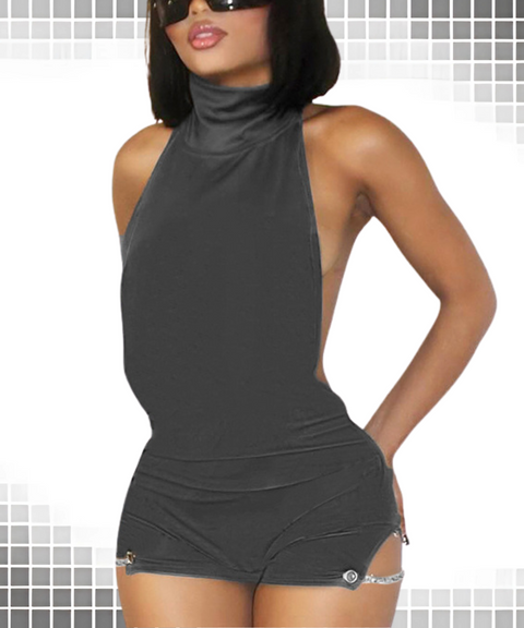 High-neck Sleeveless Jumpsuit