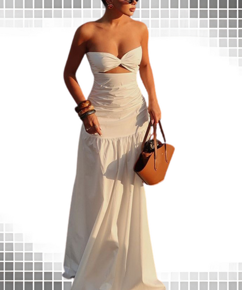 Tube top hollow dress