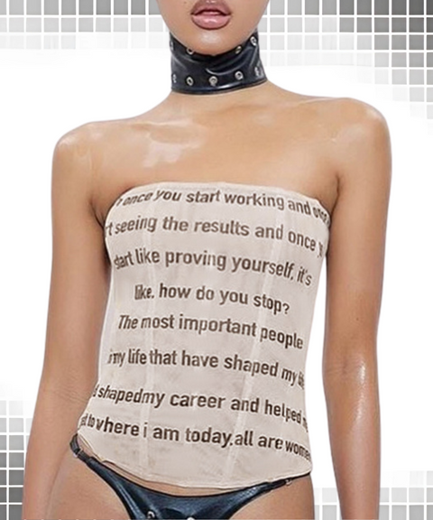 Lettering print tube top