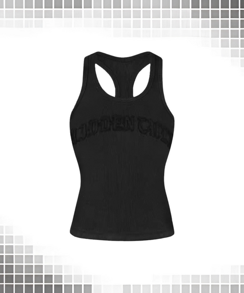 Letter embroidered short vest