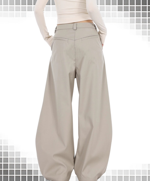 Double pleated cleanfit wide-leg scimitar pants