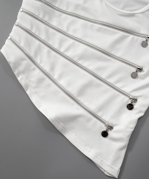 Irregular Zipper Vest