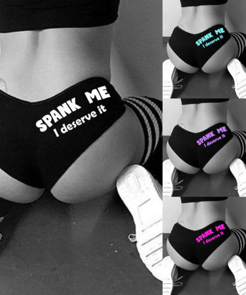 Women's Sexy Clothing, Letter print sexy hip-lifting shorts