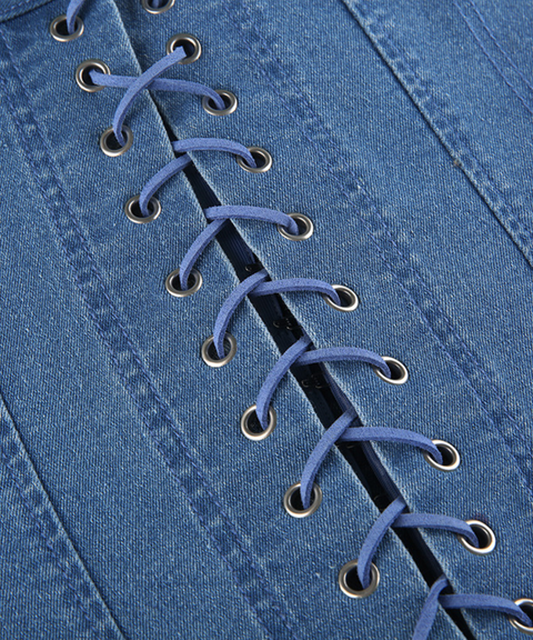 Single-breasted Denim Corset