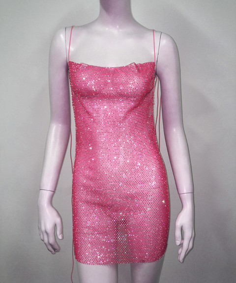 Sexy camisole rhinestone bodycon dress