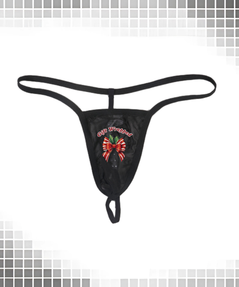 Men’s Sexy Letter Print Sheer Mesh Pearl String Low-Rise See-Through Thong, Nightout OOTD