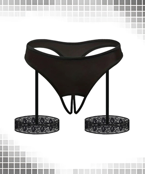 Women's Sexy Clothing, Sexy Strappy One-Piece Leg Harness Style Split Crotch Elastic Couples Thong, Nightout OOTD