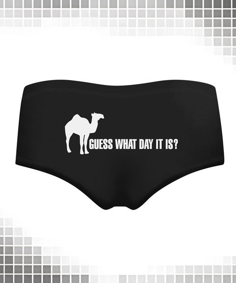 Women's Sexy Clothing, Multicolor Letter Print Black Milk Silk Hip-Lifting Women’s Short Panties, Nightout OOTD